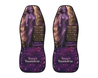 Purple Goddess Affirmation Car Seat Covers | Spiritual, Cosmic Galaxy Design
