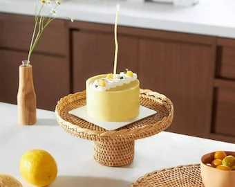 Vanora Rattan Tray Medium - Natural Wicker Serving Platter for Home Decor & Kitchen Organization