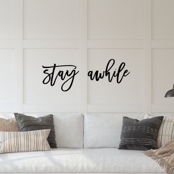 Stay Awhile Sign | Stay Awhile | Stay Sign | Welcome Sign | Closing Gift | Wood Words | Guest Room Sign | Housewarming Gift | DIY