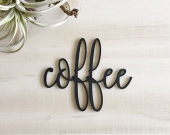 Coffee | Coffee Sign | Wood Words | Wood Word Cutout | Wood Word Signs | Laser Cut | Laser Cut Sign | Laser Cut Name |  Wood Word Art | DIY