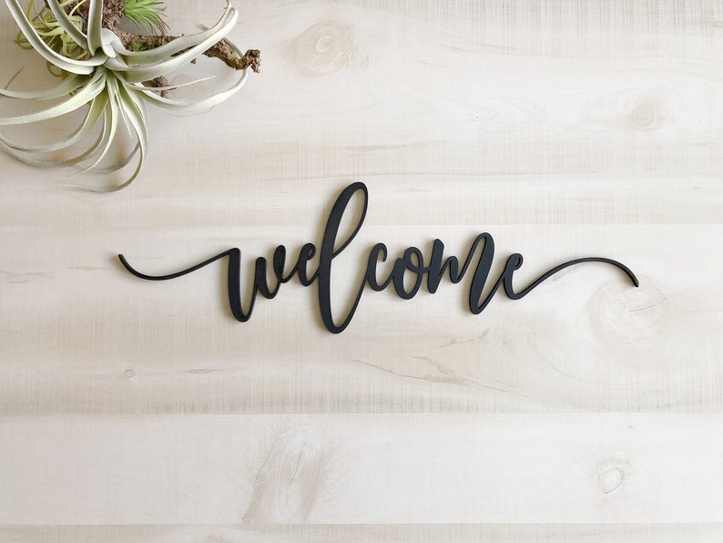 Welcome Welcome Sign Wood Words Wood Word Cutout Wood - Etsy