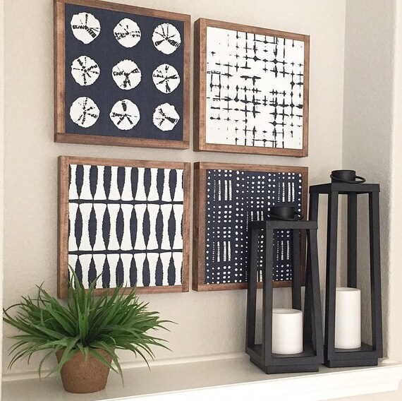 Wall Gallery Shibori Gallery Wall Art Rustic Decor Etsy