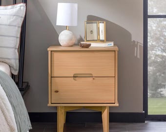 This listing is for showcase/Minimalist Wood Nightstand/Display Only