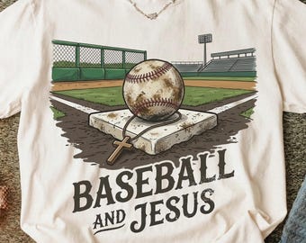 Baseball und Jesus (PNG) | Religiöses Baseball-Design | Baseball-PNG | Sublimationsdruck | Religiöses Baseball-Shirt-Design | Digitaler Download