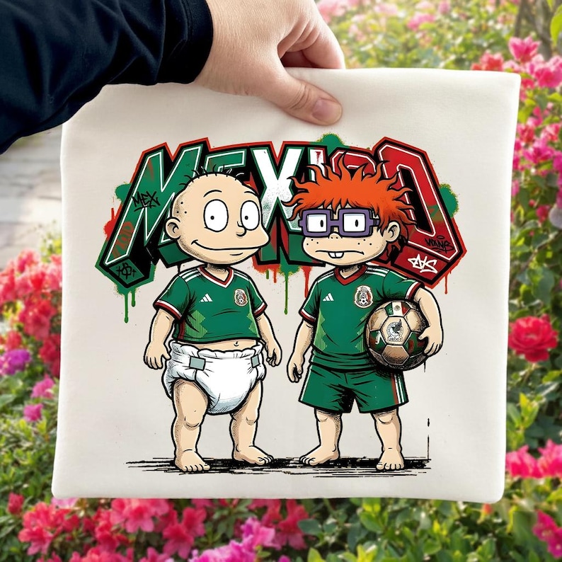 Mexiko Cartoon Rugrat WM 2026 PNG | Mexikanischer Fußball Shirt Motiv | Fußball Fan Grafik, Lustig Bild 5