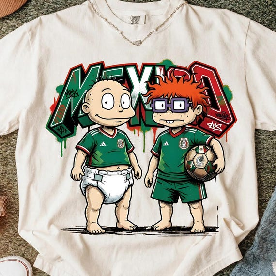 Mexico Cartoon Rugrat 2026 World Cup PNG | Mexican Soccer Shirt Design | Football Fan Graphic, Funny