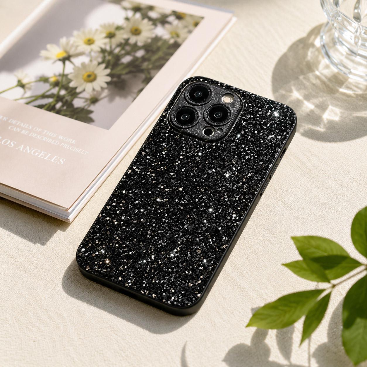 Black Sparkle Phone Case - Etsy