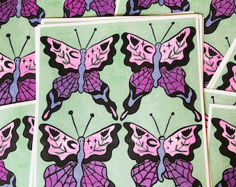 Butterfly Risograph Print