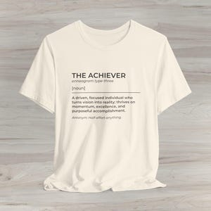 Enneagram Type 3 Definition Tee | Minimalist Text Shirt