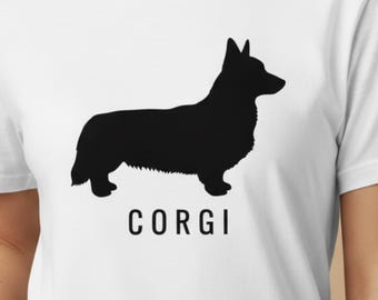 Corgi-shirt | Minimalistisch silhouet T-shirt | Cadeau voor Corgi-moeders en hondenliefhebbers | Cadeau voor Corgi-eigenaren | T-shirt voor hondenliefhebbers