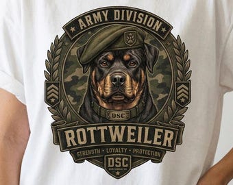 Rottweiler Shirt, Rottie Mom Gift | Vintage Military Badge Tee, Army K9 Dog Lover Shirt, Comfort Colors