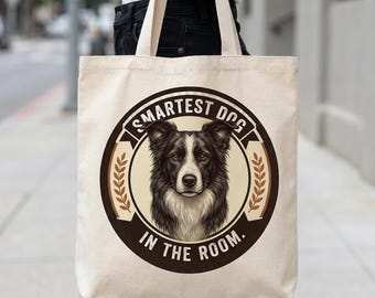 Border Collie draagtas | Border Collie mama tas | De slimste in de kamer | Tas voor Collie-eigenaren | Cadeau voor hondenliefhebbers
