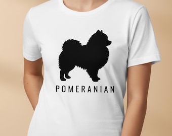 Pomeranian shirt | Minimalistisch silhouet T-shirt | Cadeau voor Pomeranian-moeder of hondenliefhebber | Cadeau voor Pomeranian-eigenaar | T-shirt voor hondenliefhebber