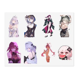 ¡Hoja de pegatinas de Honkai Star Rail con 8 pegatinas!