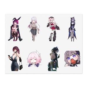 Honkai Star Rail Sticker Sheet 8 Stickers!