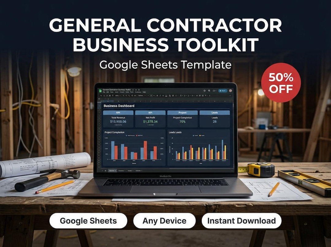 General Contractor Business Spreadsheet | Google Sheets Template ...