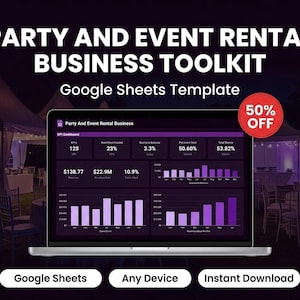 Party Rental Tracker Spreadsheet, Bookings & Pricing (Google Sheets)