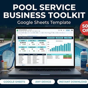 Google Sheets Bundle, Pool Service System With Route Planner And Chemical Calculator