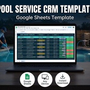 Plantilla CRM para servicios de piscinas - Seguimiento de proyectos en Google Sheets