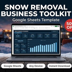 Snow Removal Biz Spreadsheet, Pricing Tracker And Expense Log