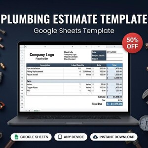 Planilhas Google para Orçamento - Modelo de Orçamento de Encanamento com Acompanhamento de Propostas