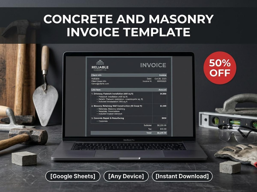 Metal Cladding Invoices Concrete Masonry Invoice Template - Simple Billing for Contractors ...