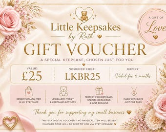 Vale regalo de recuerdo – Joyería, peluche, ocasiones especiales (descarga digital)