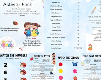 Toddler Spring Activity Pack, EYFS Learning Binder, Sensory Activities (Digital Download)