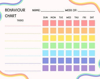 Printable Toddler Behaviour Chart (Ages 2-5) (PDF Download)