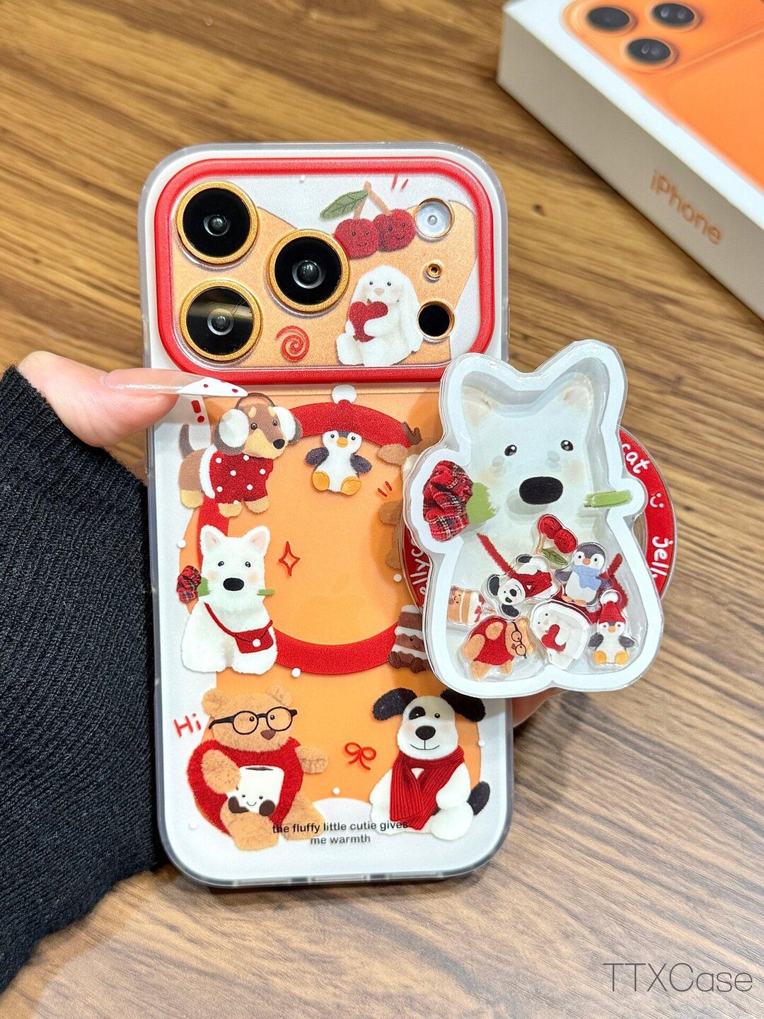 Cute Westie Dog & Winter Animals Shaker Popsocket Magnetic Phone Case ...