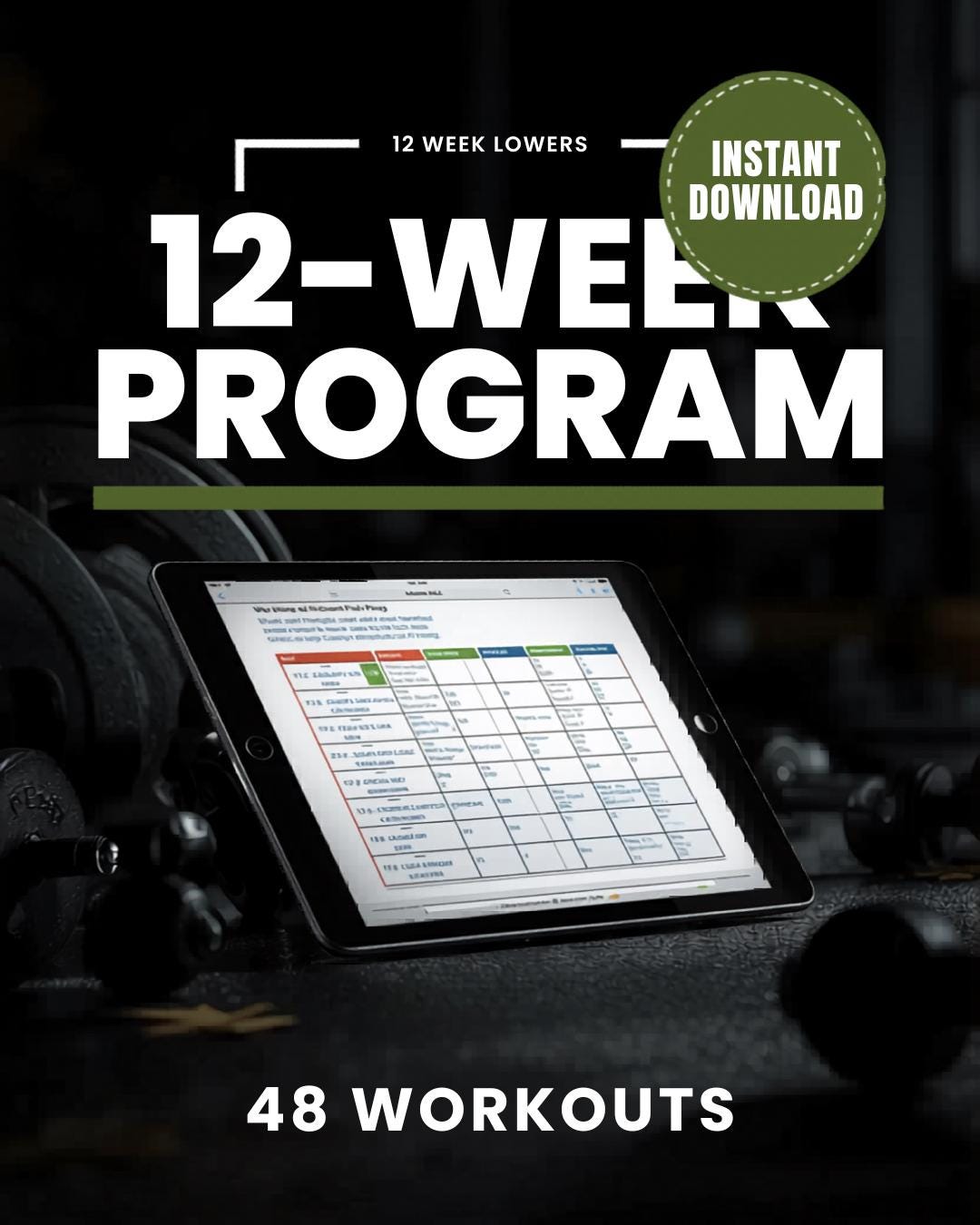 12 Week Workout Program PDF | Gym Training Plan | Strength Building ...