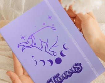 Personalized Zodiac Sign Journal – Hardcover Leather Notebook