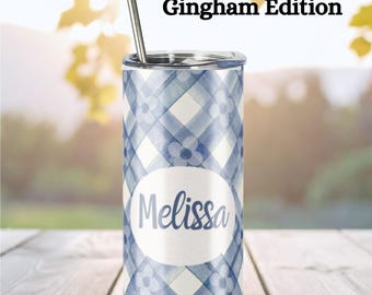Full Wrapped 20oz Insulated Skinny Tumbler - Gingham Patterns