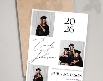 Graduation Invitation Template | Modern 2026 Graduate Party Invite (Digital Download)