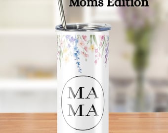 Full Wrapped 20oz Insulated Skinny Tumbler - Mama, Nana, Grandma, Mimi, Pup Mama, Dog Mom