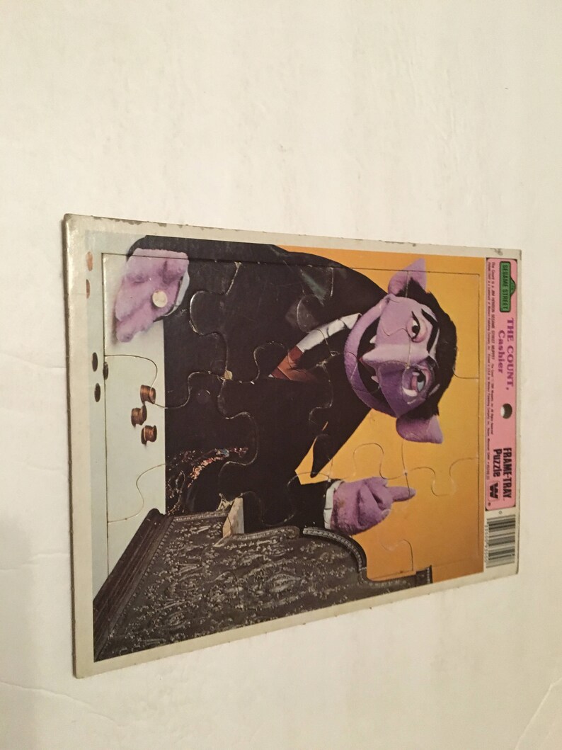 sesame street the count cashier golden frame tray puzzle
