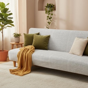 Stretch jacquard slaapbankhoes futonbeschermer | Gemakkelijk te plaatsen hoes