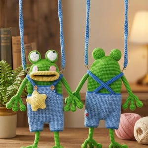 Frosch Häkeln Tasche, Amigurumi Frosch Häkeln, Niedliche Tier Umhängetasche, Handgemachtes Kawaii Frosch Geschenk, Kinder Umhängetasche