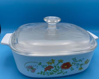 Vintage CorningWare Wildflower 2 Qt Casserole with Lid