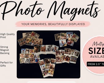 Magnets photo personnalisés | Magnets Souvenirs personnalisés pour réfrigérateur | Souvenirs de famille (plusieurs tailles)