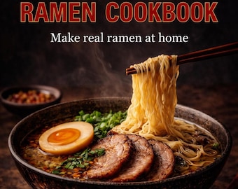 Libro de cocina auténtico de ramen en PDF / Recetas de ramen japonés / Tonkotsu Shoyu Tare / Recetas fáciles / Descarga instantánea