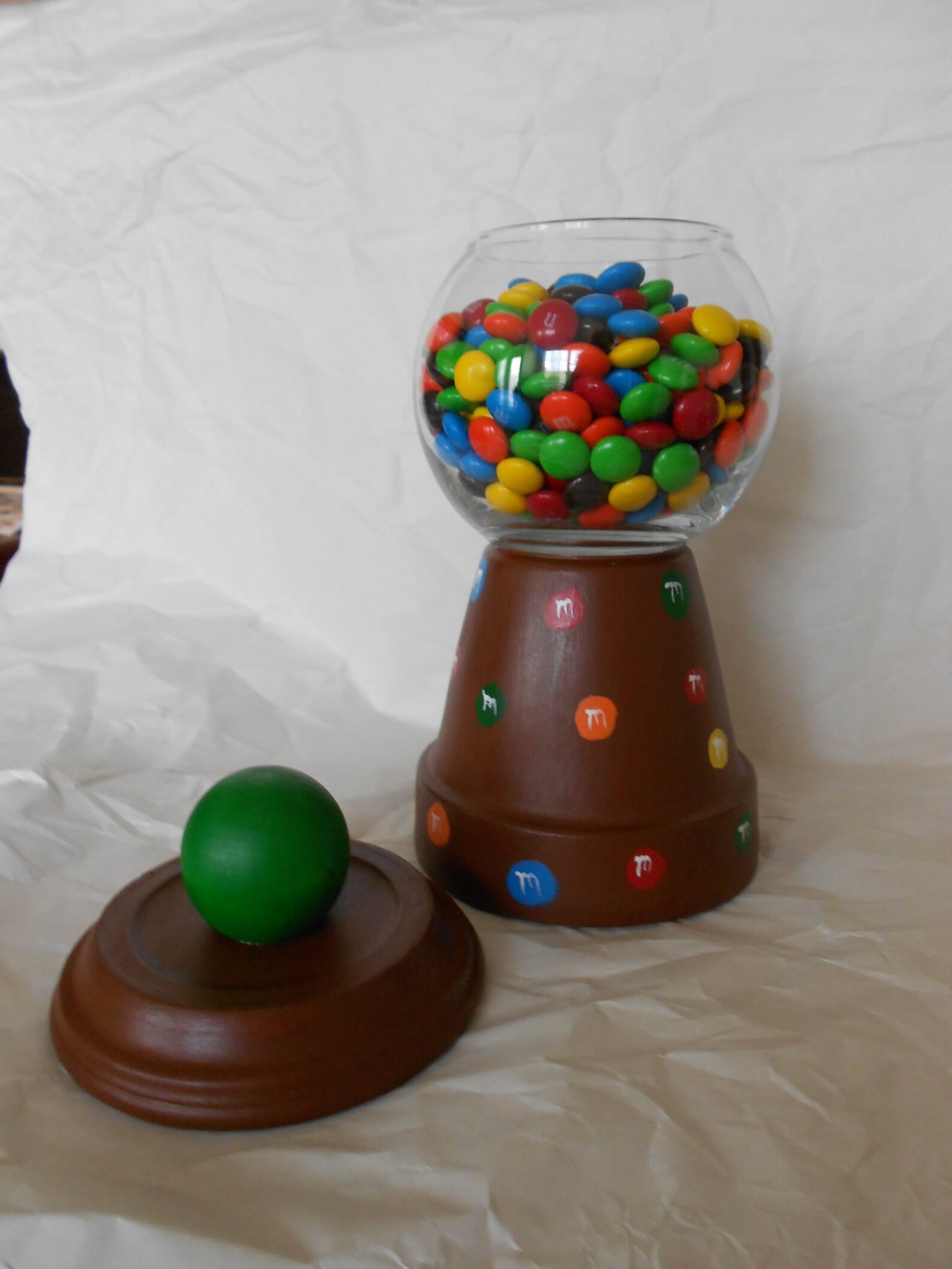 M & M Clay Pot Candy Dish Etsy