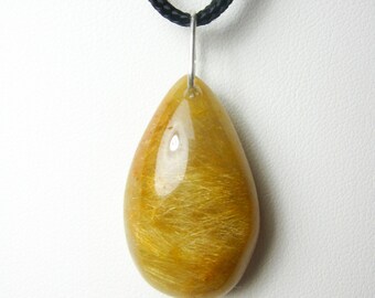 Golden rutilated quartz necklace - protection everyday earthy jewelry - nature plant lover gift