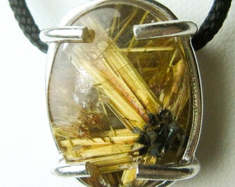 Golden Star rutilated quartz necklace - protection everyday earthy jewelry - nature plant lover gift