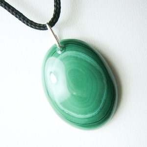 Malachite necklace evil eye necklace protection spell protection necklace earthy jewelry cottagecore jewelry simple necklace cord necklace