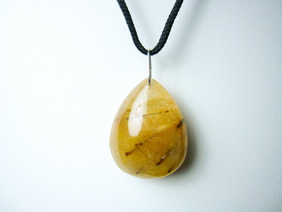 Golden Rutile Rutilated Quartz - Rutilated Quartz Pendant
