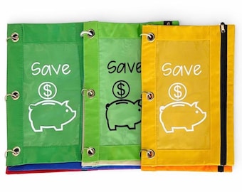 Save Give Spend and Invest Colorful Zip Envelope Set – Kids Budget Binder Pouches