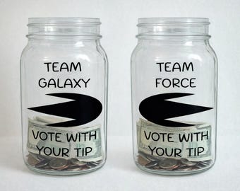 Team Force or Galaxy Tip Jar Vinyl Decal – DIY Coffee Shop Sign