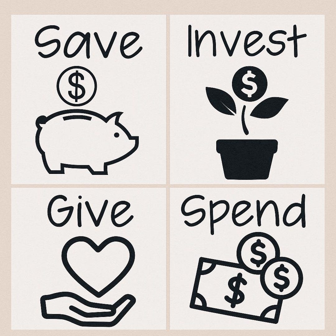 Small or Large Save Give Spend Vinyl Decals: Kids Money Jars ...