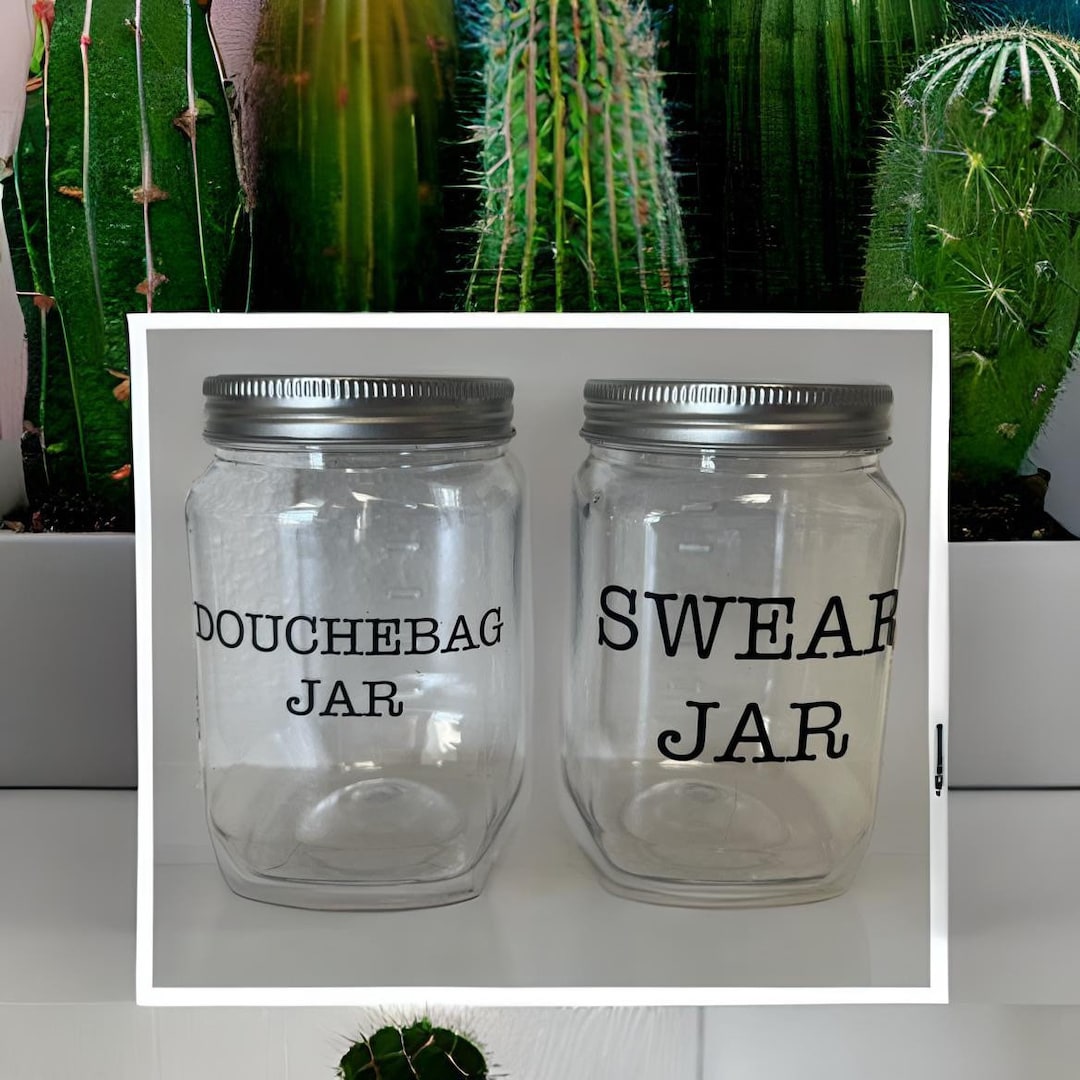Plastic Swear And/or Douchebag Jar Save Jar Money Personalized Money